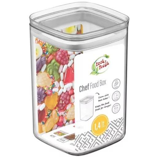 Ételtároló doboz átlátszó szögletes 1400 ml