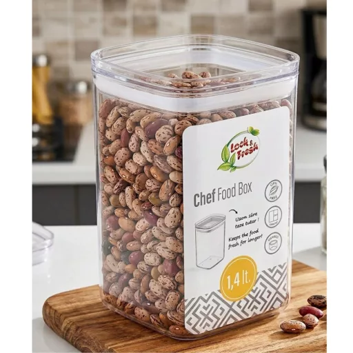 Ételtároló doboz átlátszó szögletes 1400 ml