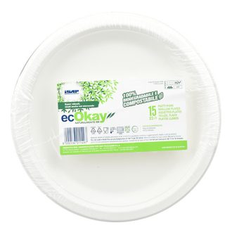 ECOKAY cukornád lapostányér 15db kerek