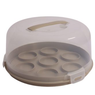   Süteményes doboz torta- és muffintartó hordozható - Bézs