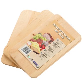 Fa vágódeszka készlet 3db-os nyírfa