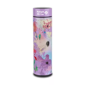   We Care rozsdamentes acél termosz szűrővel digitális hőmérséklet-kijelzővel 500ml - lila