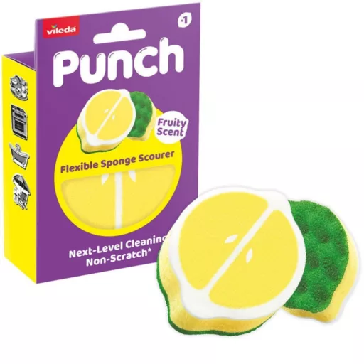 Vileda súrolószivacs 1db rugalmas Punch Lemon