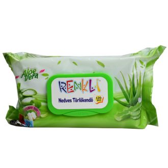 Renkli nedves törlőkendő 120db Aloe Vera