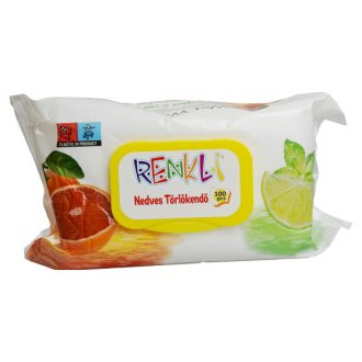 Renkli nedves törlőkendő 100db Citrus