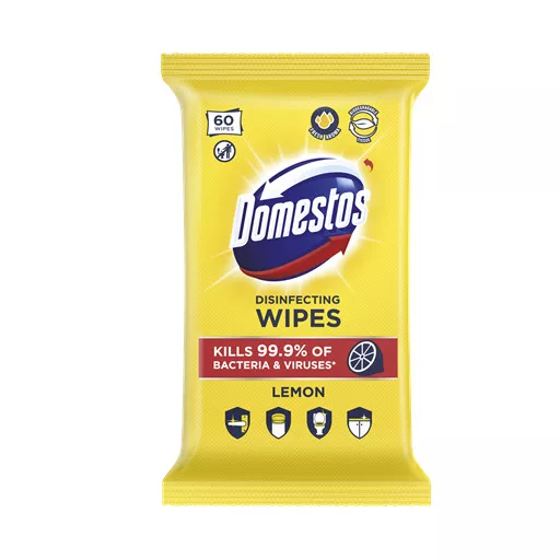 DOMESTOS Lemon higiénikus törlőkendő 60 db