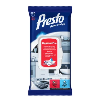  Presto nedves törlőkendő 120db HygienePro Antibakteriális különböző felületekre