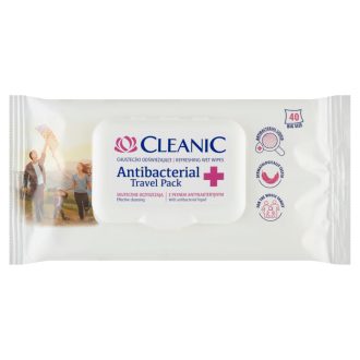   Cleanic Antibacterial Travel Pack nedvesített frissítő törlőkendő 40 db