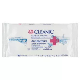   Cleanic Antibacterial nedvesített frissítő törlőkendő 15 db