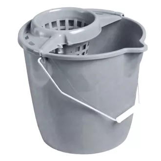 Kerek Vödör 12l + Csavaró - Szürke