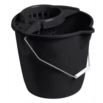 Kerek Vödör 12l + Csavaró - Fekete