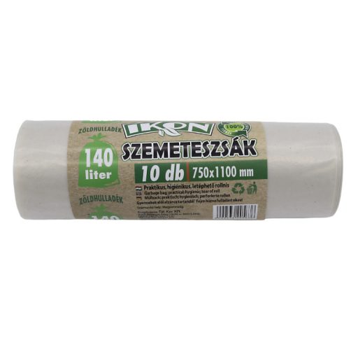 Ikon szemeteszsák 10db/roll 75x110 140l átlátszó-zöldhulladék