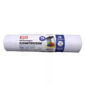   Ikon szemeteszsák 15db/roll zárószalagos 70l (64x75cm) gyümölcs illat fehér