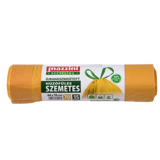 Mazzini szemeteszsák 15 db/roll  újrahasznosított húzófüles 70l