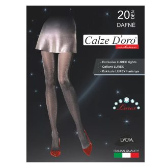   Calze D'oro Dafne harisnyanadrág 20 den lurex mintás nero 2