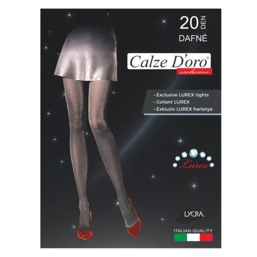 Calze D'oro Dafne harisnyanadrág 20 den lurex mintás nero 4