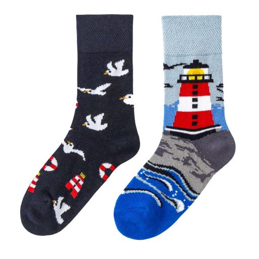 Vidám gyerek zokni, világítótorony mintával (1 pár)