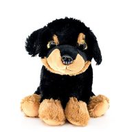 Ülő kutya 17cm - Fekete-barna Rottweiler
