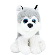 Ülő kutya 17cm - Szürke-fehér Husky