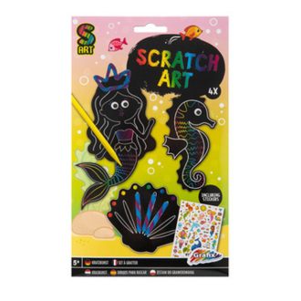   Csináld magad állatos képkarcoló kaparó tollal 4db - Tenger mélye