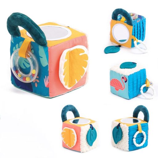 LUDI Plüss activity kocka - Levelek