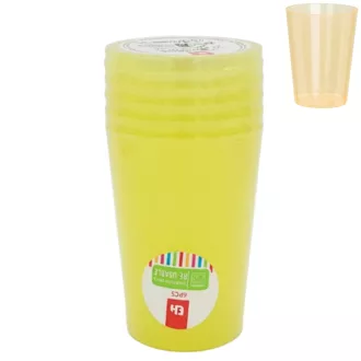 Műanyag pohár 280ml 6db - Sárga