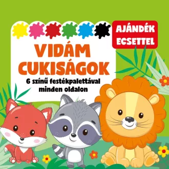   Vidám cukiságok - 6 színű festékpalettával minden oldalon - ajándék ecsettel