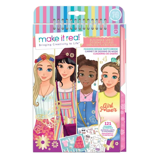 Make it real divattervező vázlatfüzet virágzó kreativitás