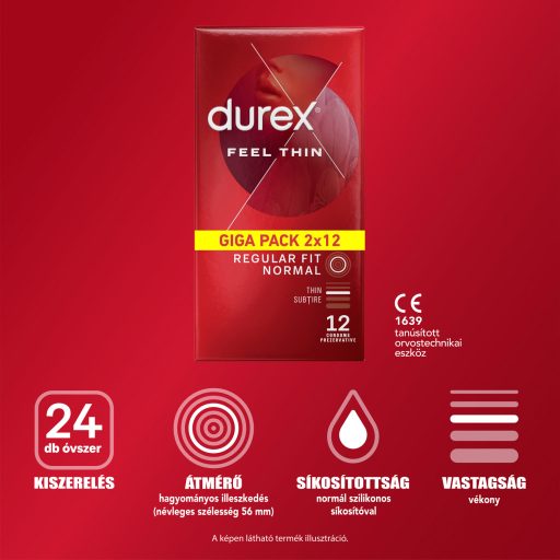 Durex Feel Thin óvszer 2 x 12 db