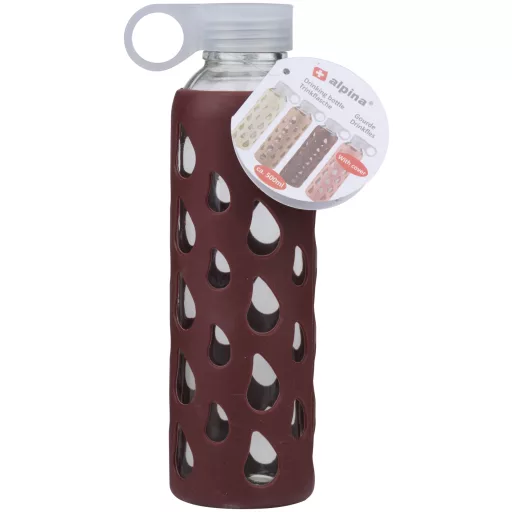 Alpina kulacs 550ml üveg 6x6x22cm - bordó