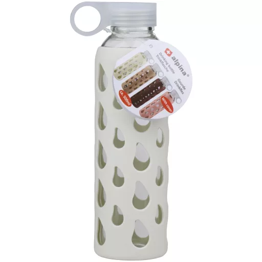 Alpina kulacs 550ml üveg 6x6x22cm - fehér