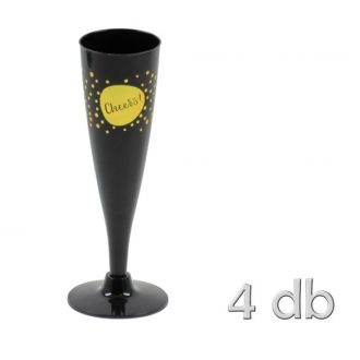 Party pohár pezsgős 4db-os fekete 178000510