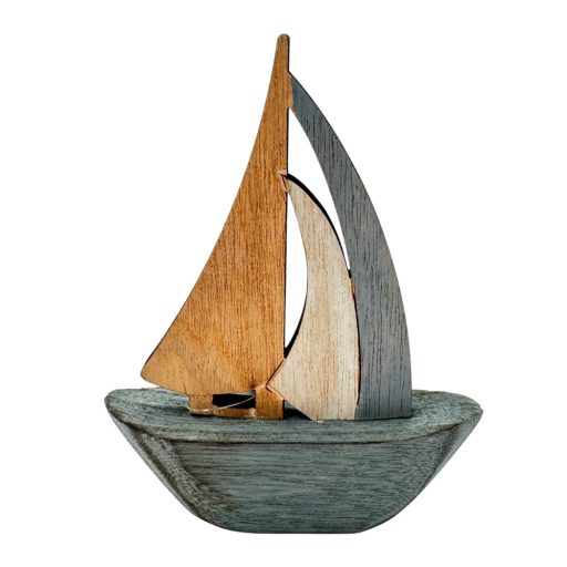 Fa vitorlás kék/szürke 12x15cm 