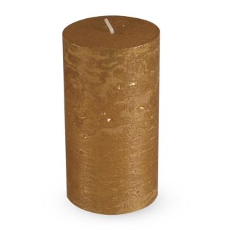 Rusztikus gyertya 7x14cm metál arany