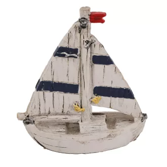 Porcelán vitorlás kék/fehér 9,3x10,5cm 