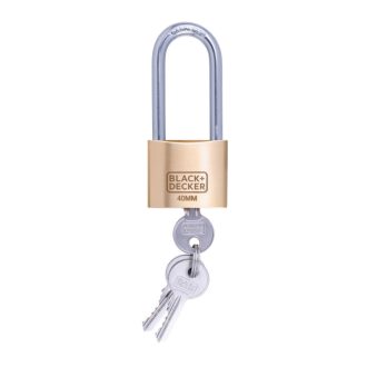   Black+Decker lakat sárgaréz 40mm hosszított kengyellel, 3db kulccsal