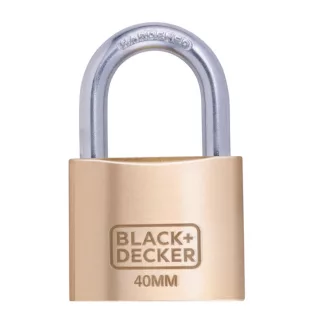   BLACK+DECKER Sárgaréz lakat, normál kengyellel 40mm, 3db kulccsal