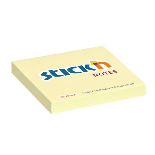 Öntapadó jegyzettömb pasztell sárga 76x76mm 100 lap