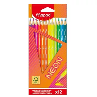 Maped színes ceruza készlet 12db háromszögletű Neon