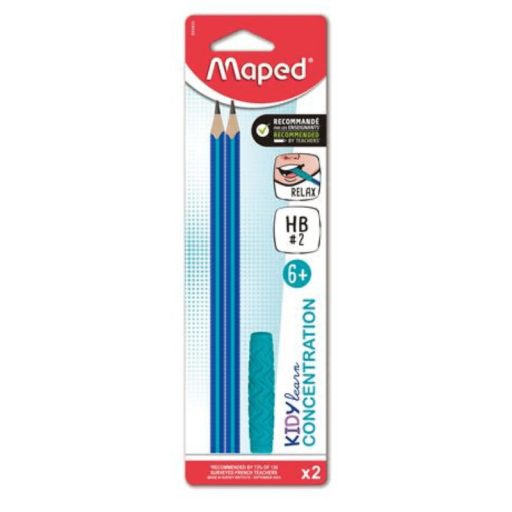 Írástanuló grafitceruza, HB, háromszögletű, szilikon vég, MAPED Kidy Learn Concentration