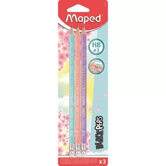   Maped grafitceruza radírral HB háromszögletű Black'Peps vegyes pasztell színek