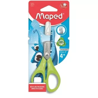   MAPED olló, iskolai 13 cm "Essentials Pulse", vegyes színek - Zöld