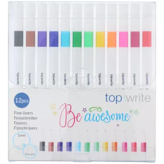 Topwrite filctoll 12db vékony hegyű színes