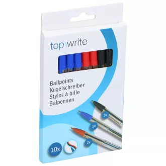 Topwrite golyóstoll 10db különböző színű
