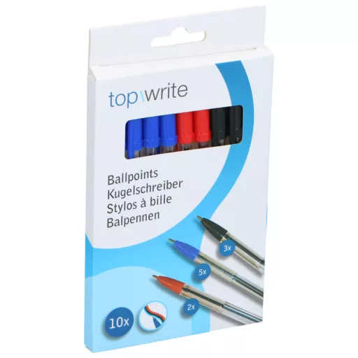 Topwrite golyóstoll 10db különböző színű