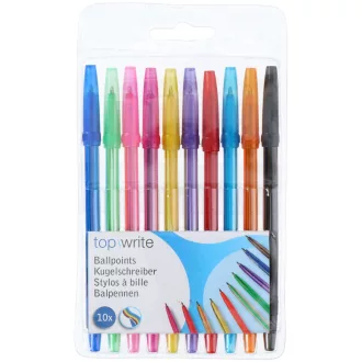Topwrite golyóstoll 10db színes
