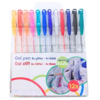 Topwrite zselés toll 12db színes - glitter