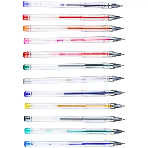 Topwrite zselés toll 12db színes - glitter