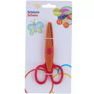Topwrite gyerekolló 13cm hullámos éllel - Piros