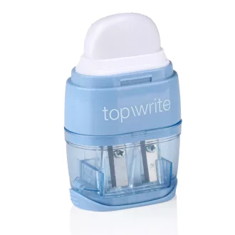 Topwrite hegyező kétlyukú tartályos radírral - kék